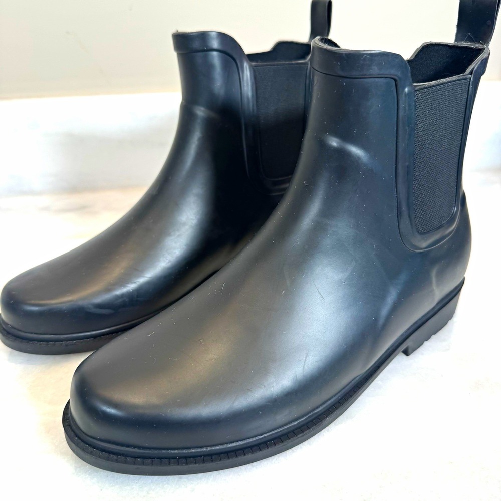J.CREW Women's Black Chelsea Ankle Boots Waterproof Pull-On US 8 AA538